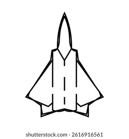 fighter airplane line icon vector. fighter airplane sign. isolated contour symbol black illustration