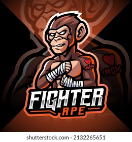 Fighter Ape Esport Mascot Logo Design