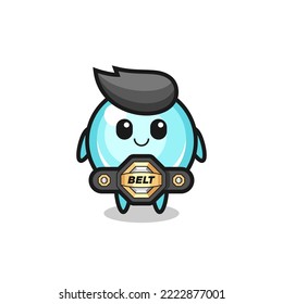 the fighter bubble mascot with a belt , cute style design for t shirt, sticker, logo element