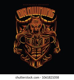 Fighter Bull Illustration