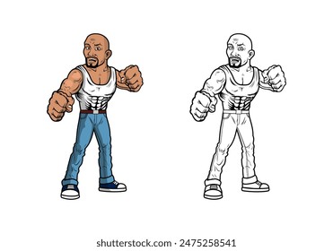 Fighter Character Design Illustration vector eps format , suitable for your design needs, logo, illustration, animation, etc.