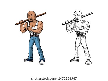 Fighter Character Design Illustration vector eps format , suitable for your design needs, logo, illustration, animation, etc.