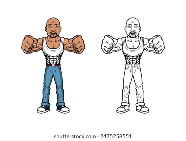 Fighter Character Design Illustration vector eps format , suitable for your design needs, logo, illustration, animation, etc.