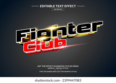 Fighter Club 3D bearbeitbare Texteffekt-Vorlage