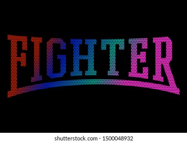 Fighter dot abstract gradients colorful,Graphic design print t-shirt sport women,vector