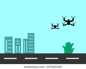 fighter drone vector illustration flat design