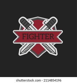 Fighter emblem logo for game competiton, yotube chainel, sport logo or etc