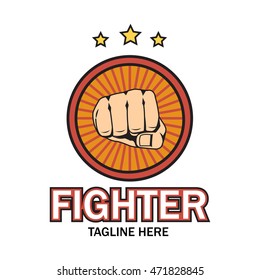 Fighter emblem, Martial art logo template