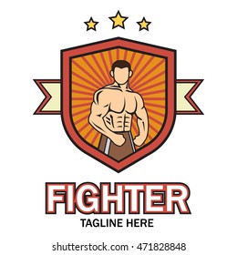 Fighter emblem, Martial art logo template