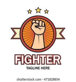 Fighter emblem, Martial art logo template