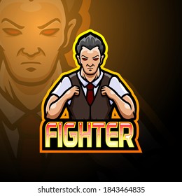 Fighter esport logo mascot design