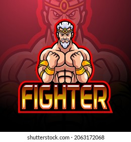 Fighter esport logo mascot design