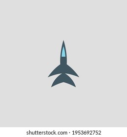 Fighter flat icon. Simple style war airplane symbol. Logo design element. T-shirt printing. Vector for sticker.