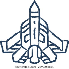 Fighter flight hand drawn vector illustration