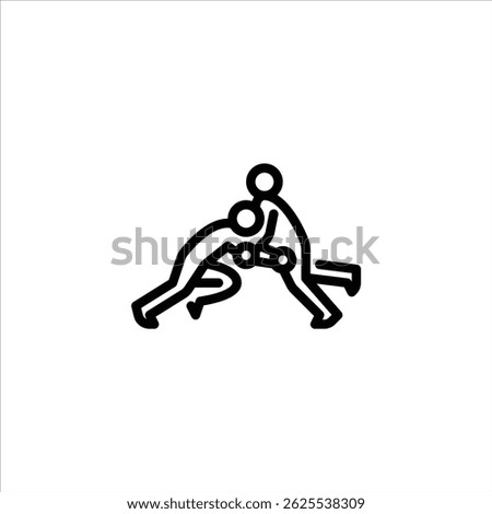 fighter grappling outline icon. MMA move line art illustration.