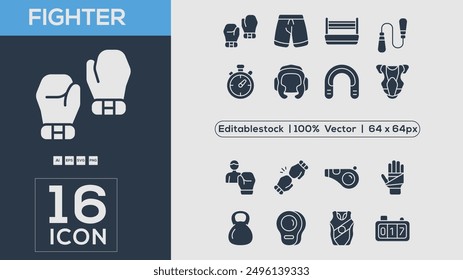 Fighter icon collection vector illustrator
