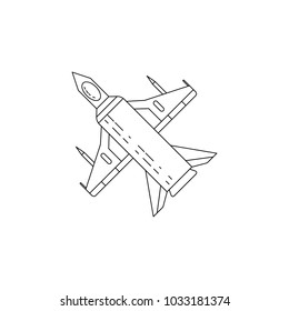 fighter icon. Element of military icon for mobile concept and web apps. Thin line icon for website design and development, app development. Premium icon on white background