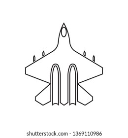 fighter icon. Element of Transport view from above for mobile concept and web apps icon. Outline, thin line icon for website design and development, app development