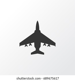 Fighter Icon Symbol. Premium Quality Isolated Aircraft Element In Trendy Style.