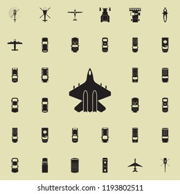 fighter icon. Transport view from above icons universal set for web and mobile