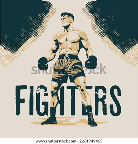 Fighter Illustration for MMA and boxing. Event Poster