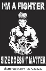 fighter illustration  on black background for poster, t-shirt print, business element, social media content, blog, sticker, vlog, and card. vector illustration.