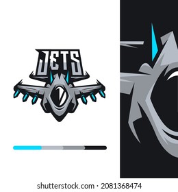 Fighter Jet Aircraft Esports Gaming Mascot Logo	

