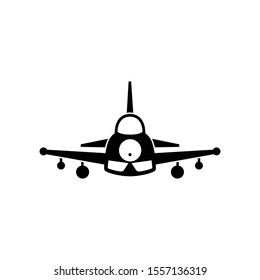 Fighter jet aircraft icon vector on white background
