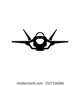 Fighter jet aircraft icon vector on white background