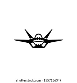 Fighter jet aircraft icon vector on white background