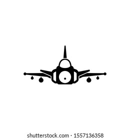 Fighter jet aircraft icon vector on white background