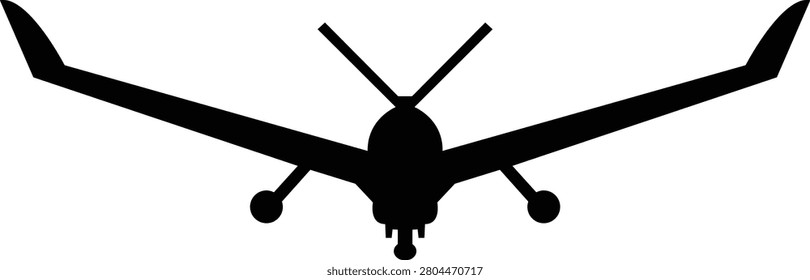 Fighter jet airplane aircraft aviation icon in black flat style featuring plane, jet, flight, warplane synonym elements for military, airforce and transport design use