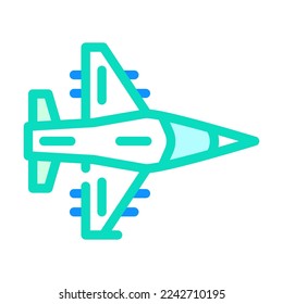fighter jet airplane aircraft color icon vector. fighter jet airplane aircraft sign. isolated symbol illustration