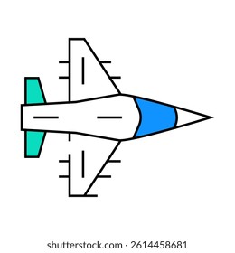 fighter jet airplane aircraft line icon vector. fighter jet airplane aircraft sign. isolated symbol illustration
