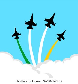 fighter jet airshow vector illustration