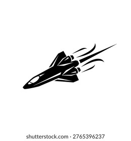 Fighter jet in black color flying