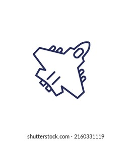 fighter jet, combat aircraft line icon