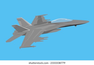 Fighter jet f16 plane war isolated illustration vector 