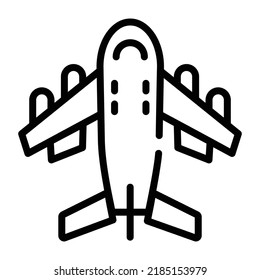Avión de combate para guerras militares, icono de línea