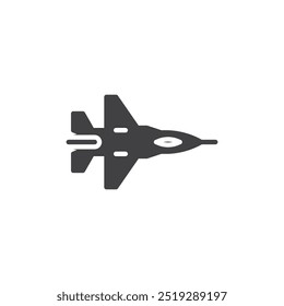 Icono de Vector volador de avión de combate. letrero plano lleno para concepto móvil y Diseño web. Icono de glifo de avión de combate. Símbolo, ilustración del logotipo. Gráficos de Vector