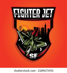 Fighter jet gaming mascot logo design