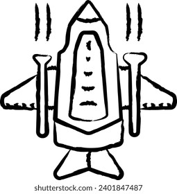 Fighter Jet hand drawn vector illustration