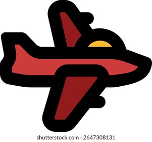 Diseño de estilo de color de icono de avión de combate
