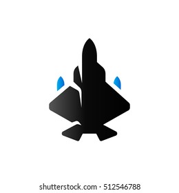 Fighter jet icon in duo tone color. Aircraft military attack