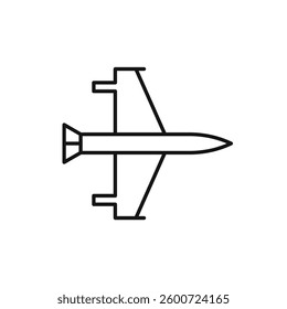 Fighter jet icon isolated. simple vector icon on white background
