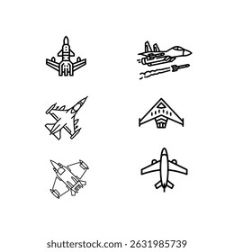 Fighter jet icon logo flat vector design