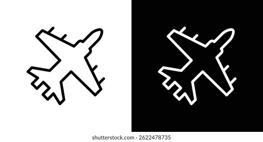 Fighter ícone do jato forma gráfico simples clipart símbolo. linha fina esboço arte