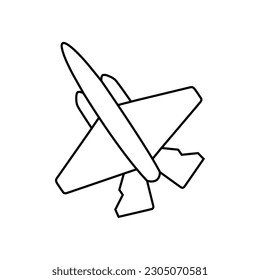 Fighter jet icon vector. Air Force illustration sign. aviation symbol.
