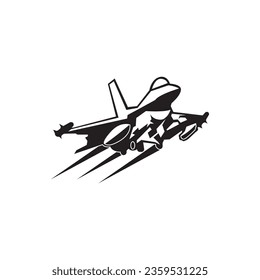 fighter jet icon vector illustration logo design
