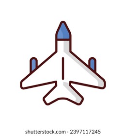 Ilustración del vector de icono de Fighter Jet